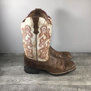 Ariat 10015318 Quickdraw 11" Brown Distressed Square Toe Women’s Boots Size 9.5